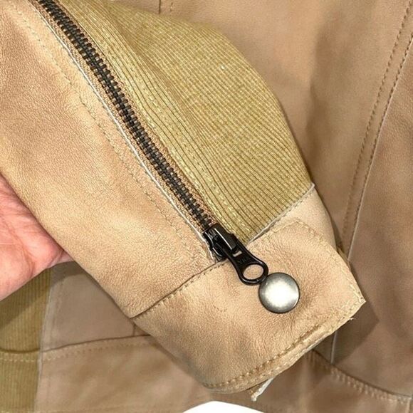 Jakett JKT NYC Womens Piper Patina Leather Jacket, Au Lait Full Zip Motorcycle B - Picture 7 of 11